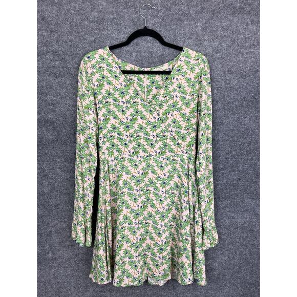 Chelsea Violet Dress Flare Small A-Line Long Sleeve V-Neck Green - Picture 1 of 15